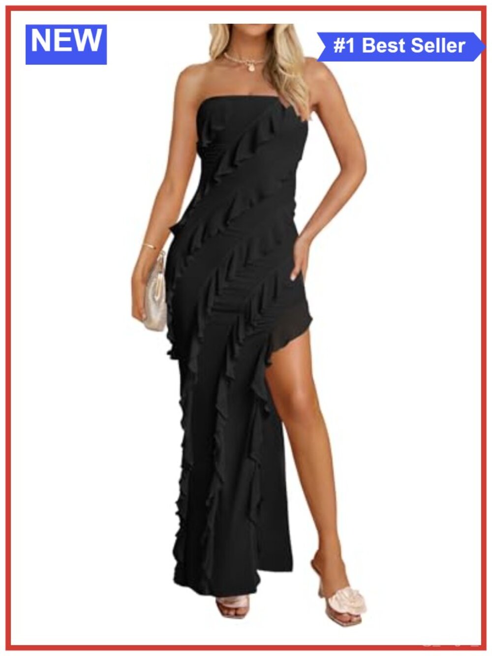 Bodycon Maxi Dress Strapless Off Shoulder Backless Mesh Tassel Party